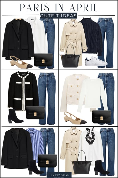 What to Pack for Paris in April | LaVieOnGrand French Style Fashion 2024, Italy In April Outfits, What To Pack For Paris, Paris In April, Parisian Outfits, Wardrobe Challenge, Long Jackets For Women, Paris Elopement, Chic Scarves