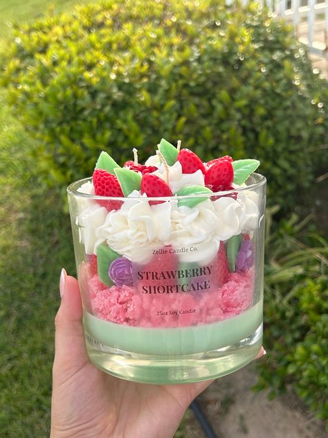 Strawberry Shortcake 25oz Soy Candle Strawberry Shortcake Candle, Essential Oil Candle Blends, Candles Candy, Themed Candles, Specialty Candles, Candle Obsession, Sweet Candles, Pretty Candle, Hand Painted Candles