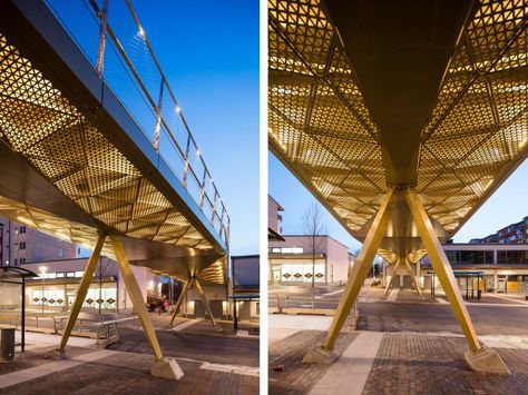 Street Lighting Design, Urban Lighting Design, Bridge Lighting, Bridges Architecture, Blitz Design, Bridge Structure, Sky Bridge, Street Lighting, Public Space Design