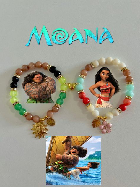 NEW IN...✨ – JewelryByASY Disney Beaded Jewelry, Moana Bracelet Ideas, Moana X Maui, Moana Bracelet, Moana Necklace, Moana Maui, Colorful Bead Bracelets, Disney Bracelet, Crystal Bead Jewelry