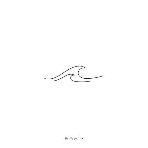 @sillusts.ink Two Waves Tattoo, Minimalist Fineline Tattoo, Minimalist Water Tattoo, Fine Line Water Tattoo, Fine Line Wave Tattoo, Fineline Tattoo Minimalist, Kids Initial Tattoos, Simple Wave Tattoo, Minimal Tattoo Designs