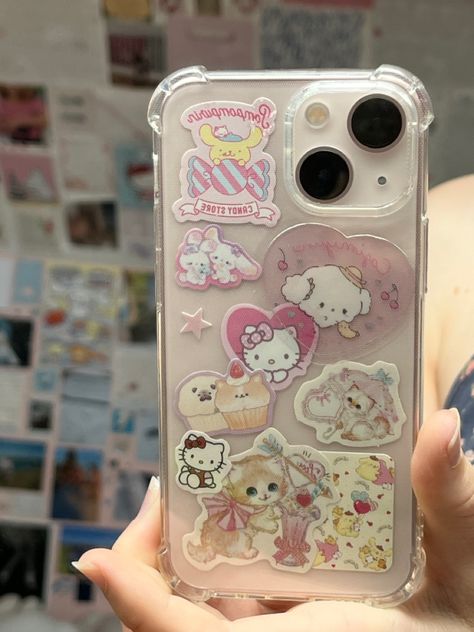 Anime Phone Cases, Clear Phone Case Design, Anime Phone, Iphone Case Stickers, Kawaii Phone Case, Collage Phone Case, Phone Inspiration, Pretty Iphone Cases, Pretty Phone Cases