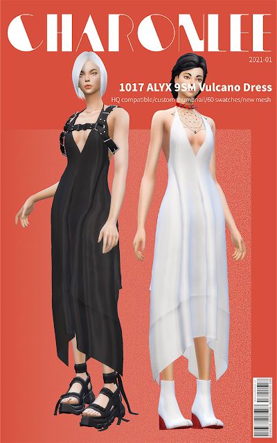 Charonlee: 【1017 ALYX 9SM Vulcano Dress】 1017 Alyx 9sm, Joy Of Life, Ts4 Cc, Maxis Match, The Sims 4, Sims Cc, Please Do, The Sims, Sims 4