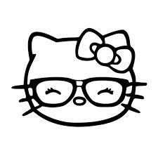 Hello Kitty Decals, Nerd Hello Kitty, Cat Face Drawing, Vinyl Decals Car, Loaded Envelopes, Kitty Tattoos, Cat Tattoo Simple, Silhouette Cameo Ideas, Hello Kitty Tattoos