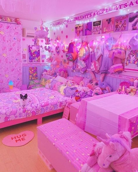 Candy Themed Bedroom, Barbie Rooms, Candy Room, Kawaii Room Ideas, Cool Room Designs, Barbie Room, Pink Room Decor, Gamer Room Decor