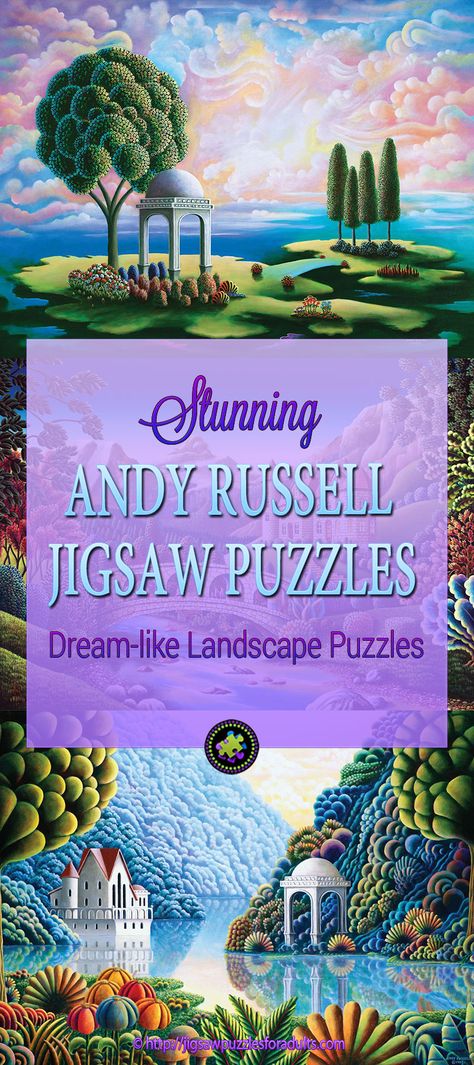 If you haven’t yet heard of Andy Russell Puzzles you really must treat yourself to one of his beautiful dream-like landscape jigsaw puzzles from his own collection of profession artwork. You will love working on one or two or maybe all of his jigsaw puzzles. Unique Jigsaw Puzzles, Cool Puzzles Jigsaw, Jigsaw Puzzle Accessories, Fantasy Jigsaw Puzzles, Scenery Puzzles, Jigsaw Puzzles Art, Difficult Jigsaw Puzzles, Larger Piece Jigsaw Puzzles, Maze Game