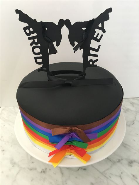 Black Belt Party Ideas, Black Belt Celebration Ideas, Karate Party Decorations, Karate Cake, Black Belt Taekwondo, Karate Birthday Party, Black Belt Karate, Karate Party, Karate Birthday