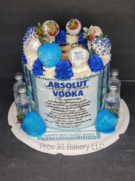 Vodka Birthday Cake, Absolut Vodka, Cake Designs, Diaper Cake, Vodka, Birthday Cake, Happy Birthday, Cake, Birthday