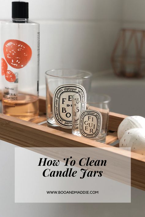 A quick and easy guide to clearing out leftover wax from your candle jars #cleaninghack #diytips #candlejars Clean Candle Jars, Reuse Jars, Boy Candle, Diptyque Candles, Empty Jar, Clean Candle, T Lights, Kitchen Roll, 3 Wick Candles