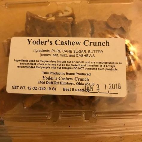 Amish Cashew Crunch Recipe, Cashew Crunch Recipe, Cashew Crunch, Amish Bakery, Cashew Brittle, Praline Candy, Christmas Candy Easy, Pretzel Toffee, Butterscotch Candy