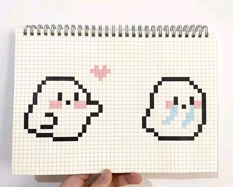 Halloween Pixel Art, Pixel Kawaii, Pixel Art Kawaii, Graph Paper Drawings, Cute Easy Doodles, Pixel Art Tutorial, Easy Pixel Art, Pixel Art Templates, 8bit Art