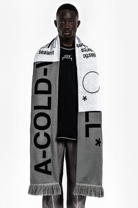 A COLD WALL Fall Winter 2016 New Items Belt Tee T shirt Scarf Scarves Bag Tote - 1820067 Fashion Installation, Samuel Ross, Football Scarf, Shirt Scarf, Foto Top, A Cold Wall, Fabric Scarf, Concept Clothing, Futuristic Fashion