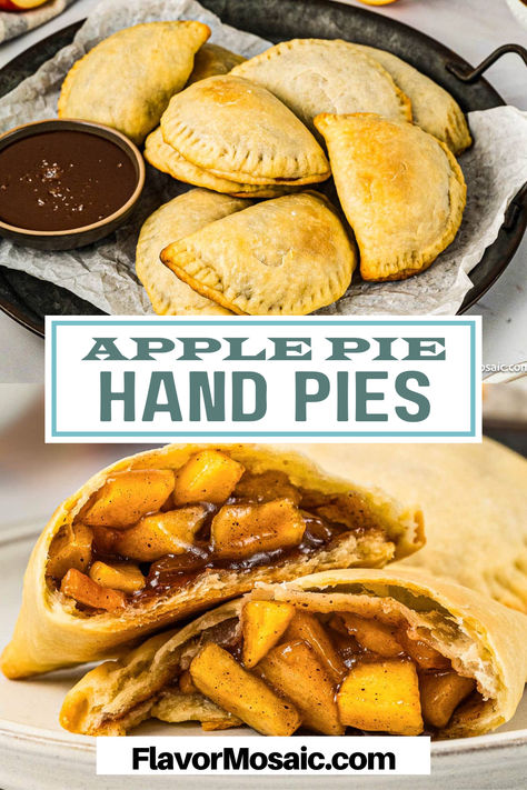 Indulge in the delightful flavor of homemade Apple Pie Hand Pies, where buttery empanada dough cradles warm, spiced apple filling. Each bite reveals tender apples infused with cinnamon, nutmeg, and a hint of brown sugar, all perfectly encased in flaky pastry. Ideal for any occasion, these handheld treats can be enjoyed warm or drizzled with caramel for an irresistible twist. Apple Cheddar Hand Pies, Easy Hand Pie Dough, Apple Crust Recipe, Apple Pie Hand Pies, Apple Pie Empanadas, Easy Hand Pies, Apple Empanadas, Dutch Apple Pie Recipe, Empanada Dough