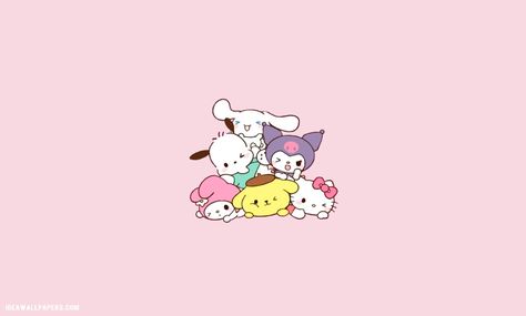 Pink Background For Laptop, Aesthetic Sanrio Wallpaper, Cute Sanrio Wallpaper, Background For Laptop, Wallpaper Kuromi, Stickers Bonitos, Cute Wallpaper For Laptops, Wallpaper Sanrio, Aesthetic Sanrio