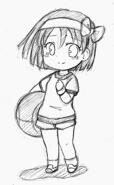 Chibi Sketch, Simple Drawings, Chibi Style, Girl Drawing Sketches, Chibi Girl, Drawing Pencil, Chibi Drawings, Dessin Adorable, Anime Drawings Tutorials