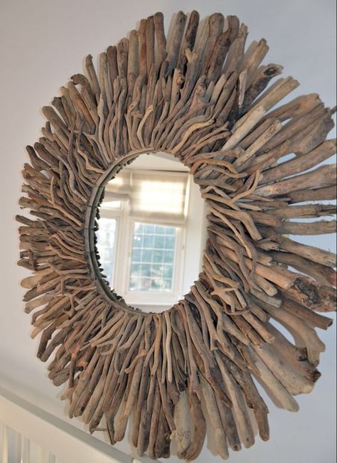 Large Round Driftwood Mirror - Mirror Ideas Large Mirror Decor, Diy Round Mirror, Mirror Coastal, Driftwood Wall Decor, Beach Trailer, Aegean Islands, Lifestyle Co, Mirror Decor Ideas, Ordinary Objects