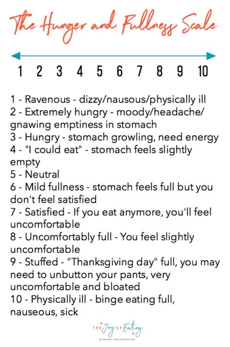 P.S. I've seen people use different markers/physical cues on the hunger/fullness scale, and just know there's no right or wrong! It's really whatever works for you, as the whole point is to simply tune into these cues, not identify the number with 100% accuracy. Stomach Growling, Baking Soda Beauty Uses, Columbia Sc, Intuitive Eating, Registered Dietitian, Healthy Food Choices, Mindful Eating, The Hunger, Healthy Nutrition