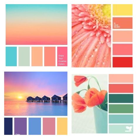 Vibrant Color Palette Bright Colours, Coral Color Schemes, Bokeh Art, Lavender Color Palette, Coral Colour Palette, Beach Color Palettes, Feminine Color Palette, Colours That Go Together, Color Design Inspiration