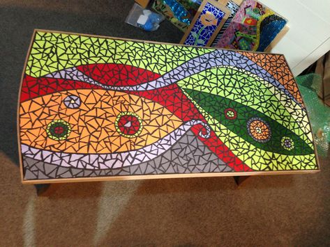 Mexican Mosaic, Mosaic Table Tops, Abstract Table, Yard Crafts, Mosaic Tables, Mosaic Table Top, Long Tables, Mosaic Table, Mosaic Designs