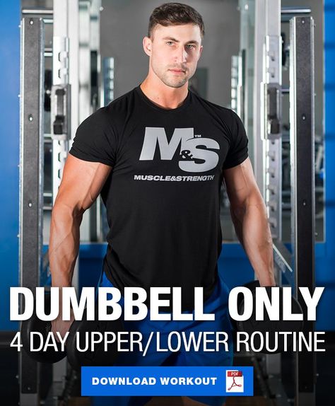 4 Day Dumbbell Workout Plan, Full Body Dumbbell Circuit, Vshred Workouts, Dumble Workout, Dumbell Workout For Men, Upper Lower Workout, Muscle Project, Dumbbell Circuit Workout, Dumbbell Workout Routine