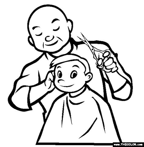 Barber Coloring Page | Free Barber Online Coloring Barber Drawing, Barber Pictures, Cartoon Art Drawing, Colour Drawing, Working Men, Hair Clipart, Natural Hair Art, Hindi Worksheets, Redken Hair Products