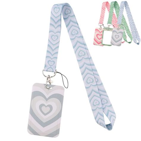 Id Holder Aesthetic, Key Lanyard Aesthetic, Id Card Aesthetic, Aesthetic Lanyard, Preppy Keychain, Lanyard Id Holder, Cute Lanyards, Teacher Bag, School Id