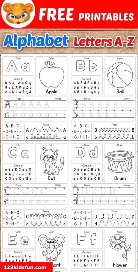 A Alphabet Worksheets Preschool, Pre K Alphabet Worksheets Free Printable, Letter Learning Worksheets, Letter Sheets For Preschool, Free Printable Abc Worksheets, Preschool Learning Worksheets Free, Letter A Writing Practice Free Printable, Free Letter Recognition Printables, Preschool Letter Activities Printables