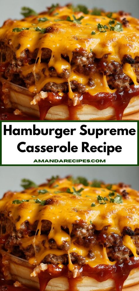 Searching for a versatile recipe? This Hamburger Supreme Casserole Recipe is not only easy to prepare but also bursting with flavor. Perfect for family dinners, it brings everyone together for a hearty meal that satisfies every appetite. Hamburger Supreme Casserole, Ground Beef Hot Dish Recipes, Casseroles With Hamburger, Hamburger Pasta Casserole, Hamburger Casserole Recipes, Hamburger Casseroles, Pasta And Veggies, Veggie Pasta Recipes, Casserole With Ground Beef