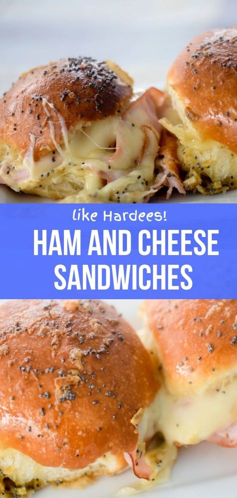 Best Dam Ham Sandwiches, Gourmet Ham And Cheese Sandwich, Ultimate Ham Sandwich, Hardee's Hot Ham And Cheese, Ham And Provolone Sandwich, Copycat Hardees Hot Ham And Cheese Recipe, Hot Ham And Cheese Crockpot, Heated Sandwiches, Hot Deli Sandwiches