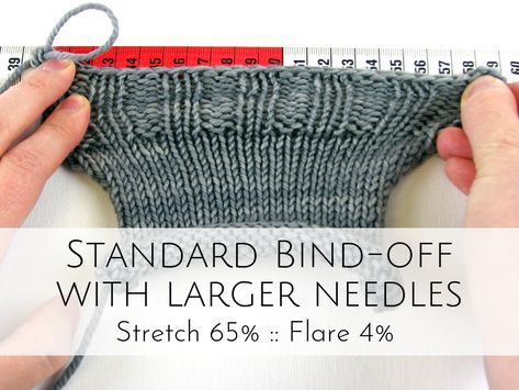 How Stretchy is Stretchy? Comparison of 12 Bind-off Methods Bind Off Knitting, Stretchy Bind Off, Sewing Binding, Knitting Basics, New Grandma, Bind Off, Knit In The Round, Sock Patterns, Knit Stitch Patterns