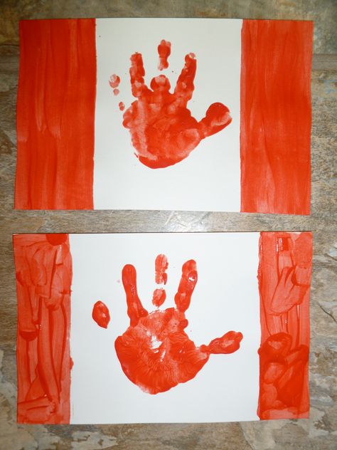 handprint flag for canada day Handprint Flag, Canada Day Crafts, Remembrance Day Activities, Canada Day Party, Flag Crafts, Canada Holiday, My Father's World, Daycare Activities, Daycare Crafts