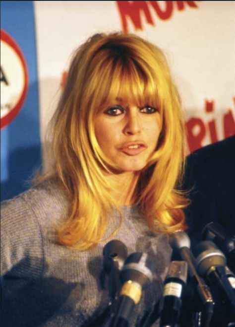 Brigitte in New York, 1965. 1960s Hairstyles For Long Hair, Bardot Fringe, Brigitte Bardot Hair, Bardot Bangs, Bardot Hair, Cheveux Oranges, Bridgette Bardot, 1960s Hair, 60s Hair