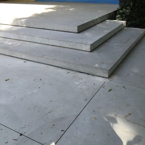 Smooth Concrete Patio, Concrete Patio Ideas With Steps, Concrete Front Steps, Concrete Front Porch, Front Porch Steps, Front Stairs, Types Of Concrete, Smooth Concrete, Concrete Finishes