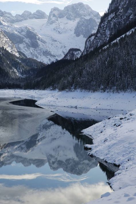 Icy lakes among snow-covered mountains available for photo and film productions in Austria. Icy Mountains Landscapes, Icy Mountains Aesthetic, Icy Mountains, Icy Lake, Frozen Landscape, Snow Covered Mountains, Snow Lake, Mountains Aesthetic, Winter Lake