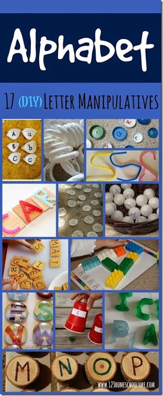 17 DIY Alphabet Manipulatives for kids to learn their letters of for older kids to practice spelling words! #alphabet #preschool #spellingwords #homeschool Diy Alphabet Letters, 123 Homeschool 4 Me, Learn Letters, All About Me Preschool, Preschool Language, Diy Preschool, Abc Activities, Preschool Literacy, Alphabet Crafts