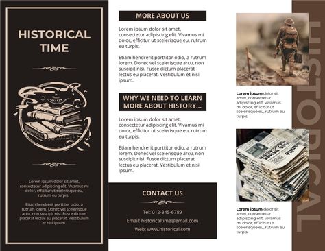 This Brochures template is a great starting point for your next campaign Historical Brochure Design, Historical Brochure, Google Site Templates, Intro Paragraph, Brochure Examples, School Brochure, Brochure Ideas, Brochure Design Layout, Template Brochure