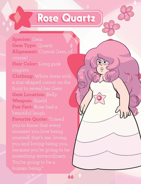 More about the crystal gem Rose Quartz from Steven Universe Steven Universe Gemsona, Steven Universe Rose Quartz, Rose Quartz Steven, Image Rose, Rose Quartz Steven Universe, The Crystal Gems, John Mactavish, Crystal Gems Steven Universe, Beauty Of Earth