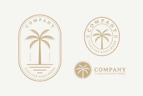 Logo With Palm Tree, Palm Logo Design, Beach Logo Design, Cartoon Palm Tree, Sp Logo, Palm Tree Icon, California Cottage, Cc Icon, Palm Tree Logo