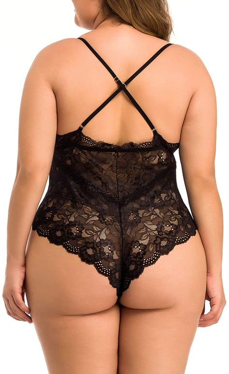 Plus Size Lace Bodysuit, Women Lace Dress, Dress With Stockings, Lingerie Party, Plus Size Lace, Best Lingerie, Leather Lingerie, Teddy Lingerie, Bodysuit Black