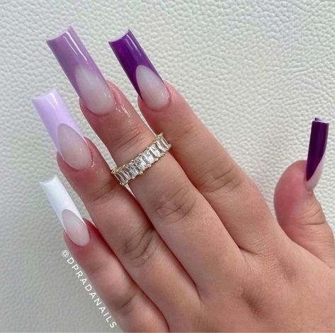 Instagram Gradient, Purple Acrylic Nails, Drip Nails, Dope Nail Designs, Short Square Acrylic Nails, Long Acrylic Nails Coffin, Long Square Acrylic Nails, Trendy Nail, Bling Acrylic Nails