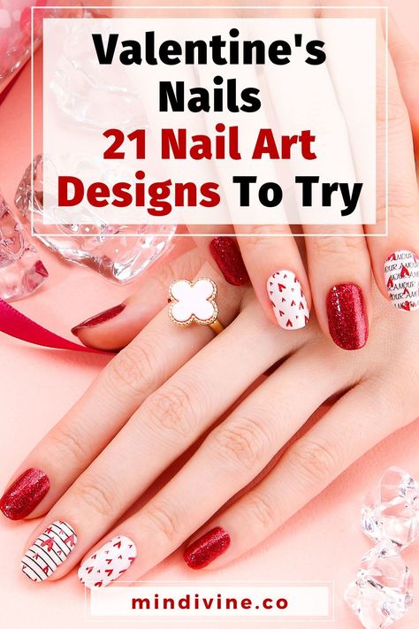 Stay ahead of the trend with these 21 fabulous designs for trendy Valentine's Day nails. Whether you prefer short or long nails, these valentines nails are sure to inspire you. Get ready to fall in love with these Valentine's Day nails designs. 💖 Short Square Valentines Nails, Lip Nail Art, Matte Pink Nails, Bright Red Nails, Pink Nail Colors, Elegant Manicure, Nails Art Ideas, Pink Heart Pattern, Sally Hansen Nails