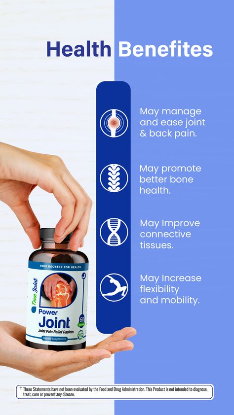 𝐏𝐨𝐰𝐞𝐫 𝐉𝐨𝐢𝐧𝐭 𝐇𝐞𝐚𝐥𝐭𝐡 𝐁𝐞𝐧𝐞𝐟𝐢𝐭𝐬 ✅May Manage and Ease Joint and Back Pain ✅May Promote Better Bone Health ✅May Improve Connective Tissues ✅May Increase Flexibility and Mobility Available at 👉𝗲𝗯𝗮𝘆 👉𝗪𝗮𝗹𝗺𝗮𝗿𝘁 👉𝗘𝘁𝘀𝘆 👉𝗔𝗺𝗮𝘇𝗼𝗻 Gym Supplements Creative Ads, Product Benefits Design, New Product Ads, Bone Supplements, Supplement Ads, Health Posts, Health Ads, Flexibility And Mobility, Remedies For Nausea