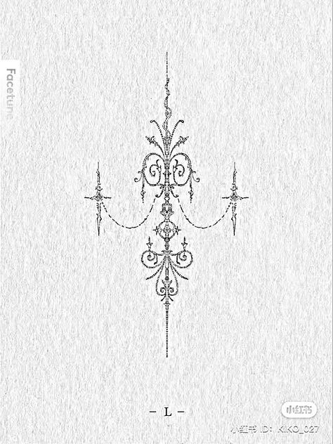 Small Chandelier Tattoo, Simple Chandelier Tattoo, Victorian Aesthetic Tattoo, French Style Tattoo, Gothic Chandelier Tattoo, Water Fountain Tattoo, Chandelier Tattoos For Women, Manuscript Tattoo, Altar Tattoo