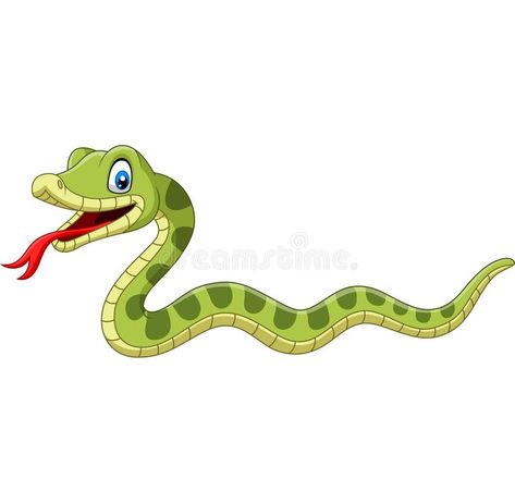 Cute green snake cartoon on white background royalty free illustration Snake Picture, Snake Cartoon, Poisonous Animals, Snake Painting, Snake Illustration, Colorful Snakes, School Images, Cartoon Clip, Photoshop Design Ideas