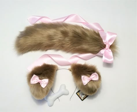 These adorable puppy ears and tail are made with soft luxury long pile faux fur. There are super cute!! and perfect to complete your puppy outfit. Puppy Play Outfit, Puppy Ears And Tail, Puppy Ears Headband, Pet Regression, Puppy Ears, Cheshire Cat Costume, Cat Ears And Tail, Puppy Girl, Puppy Time