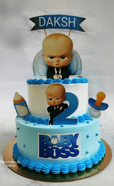 Anniversaire Baby Boss, 1st Birthday Cake For Boy, Baby Boss Birthday Cake, Babyboss Birthday Theme, Boss Baby Theme Cake, Baby Boss Cake Design, Boss Baby Theme, Cake Designs For Baby Boy, Boys Cake Design