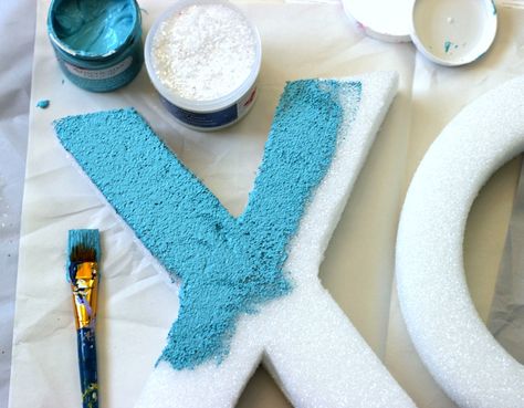 Foam Letters Decoration, Large Letters Diy, Styrofoam Letters, Foam Sculpture, Baby Birthday Party Theme, Kids Wall Clock, Baby Theme, Foam Letters, Home Decor Craft