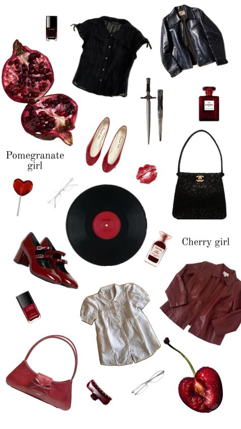 Pomegranate girl and cherry girl Pomegranate Girl, Pomegranate Aesthetic, Cherry Girl, Aesthetic Outfits, Pomegranate, Aesthetic Clothes, Girl Outfits, Cherry, Vogue