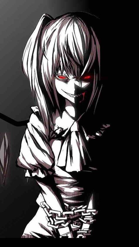 Ok so this is my sister's contact picture…… it's not that creepy… is it? 😱😱😱 Diablo Anime, Creepy Smile, Evil Smile, Yandere Girl, Anime Smile, Anime Devil, Vampire Girls, Evil Anime, Gothic Anime