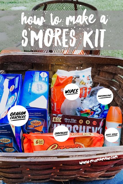 Camping Smores Kit, S’more Basket Ideas, Campfire Basket Ideas, Smores Raffle Basket Ideas, Bonfire Basket Ideas, Smores Kit Gift Basket, Campfire Gift Basket Ideas, S’mores Gift Basket Ideas, S'more Gift Basket